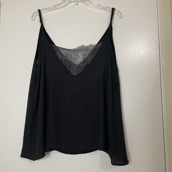 Free People Intimately Black v neck tank camisole with lace bandeau Large - Picture 6 of 7